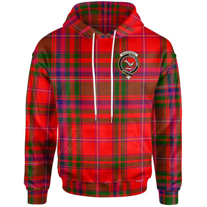 Scottish MacDougall Clan Crest Tartan Hoodie Front Side Tartan Plaid