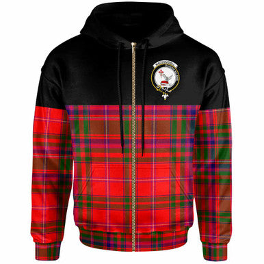 Scottish MacDougall Clan Crest Tartan Hoodie - Horizontal Style Zip-up Tartan Plaid