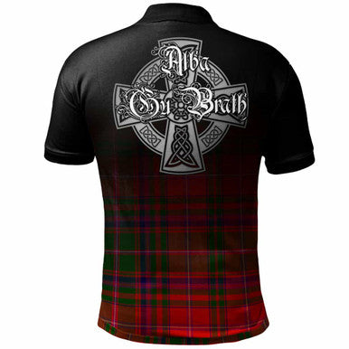 Scottish MacDougall Clan Crest Tartan Polo Shirt - Alba Gu Brath Family Crest Celtic Inspired Back Side Tartan Plaid