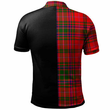 Scottish MacDougall Clan Crest Tartan Polo Shirt - Half in Me Back Side Tartan Plaid