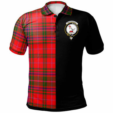 Scottish MacDougall Clan Crest Tartan Polo Shirt - Half in Me Front Side Tartan Plaid