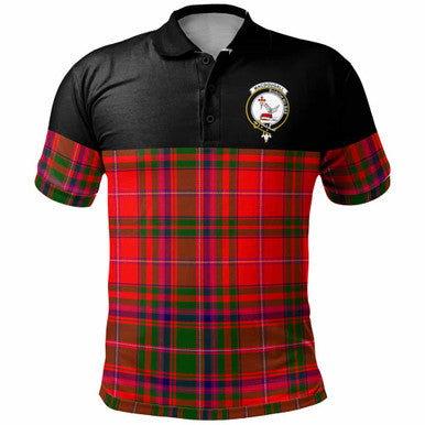 Scottish MacDougall Clan Crest Tartan Polo Shirt - Horizontal Style Front Side Tartan Plaid