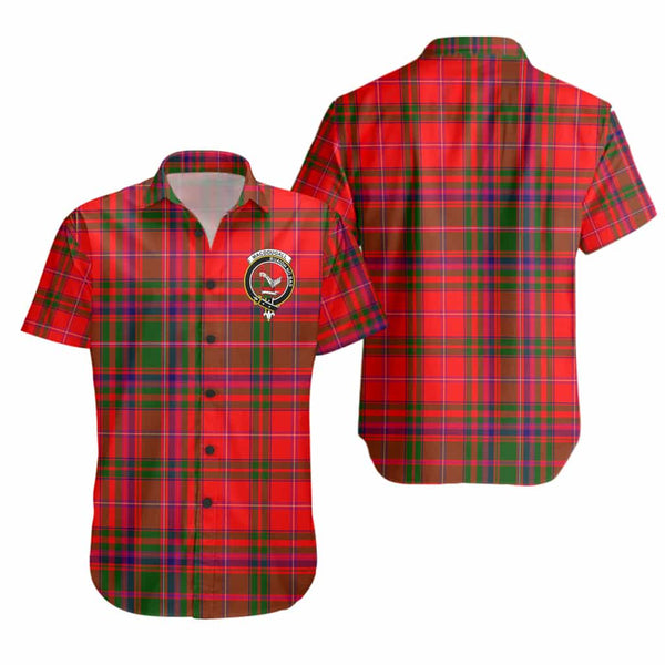 Scottish MacDougall Clan Crest Tartan Short Sleeve Shirt Tartan Plaid