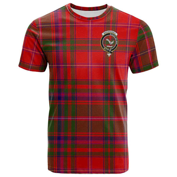 Scottish MacDougall Clan Crest Tartan T-Shirt Front Side Tartan Plaid