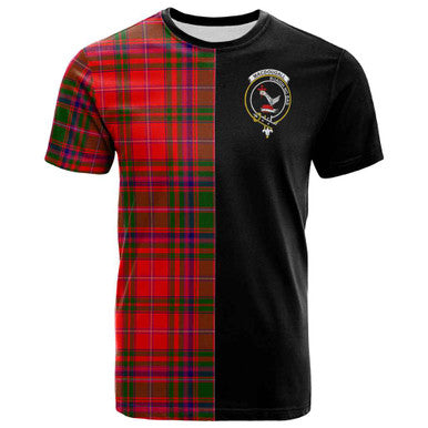 Scottish MacDougall Clan Crest Tartan T-Shirt Half in Me Front Side Tartan Plaid