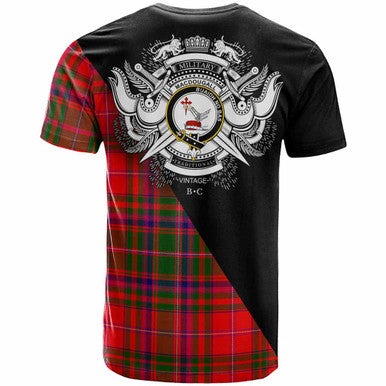 Scottish MacDougall Clan Crest Tartan T-Shirt - Military Logo Back Side Tartan Plaid