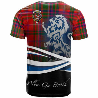 Scottish MacDougall Clan Crest Tartan T-Shirt - Scotland Lion Back Side Tartan Plaid