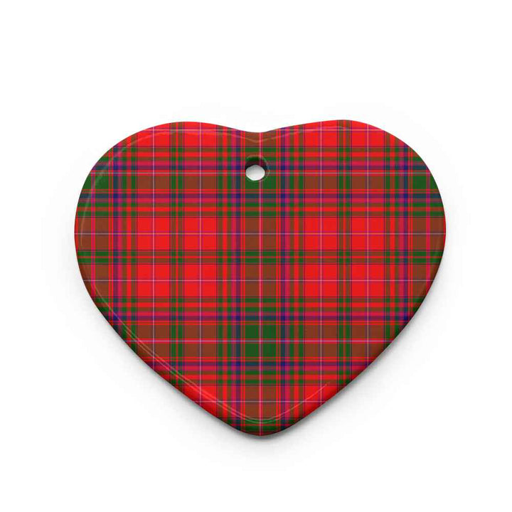 Scottish MacDougall Modern Clan Tartan Ceramic Ornament Heart Shape Tartan Plaid