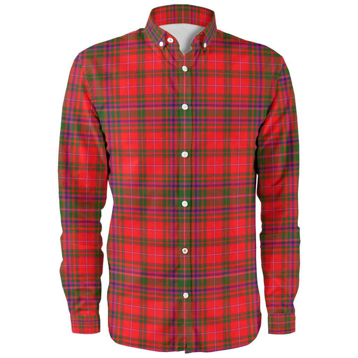 Scottish MacDougall Modern Clan Tartan Long Sleeve Shirt Front Side Tartan Plaid