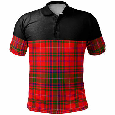 Scottish MacDougall Modern Clan Tartan Polo Shirt - Horizontal Style Front Side Tartan Plaid