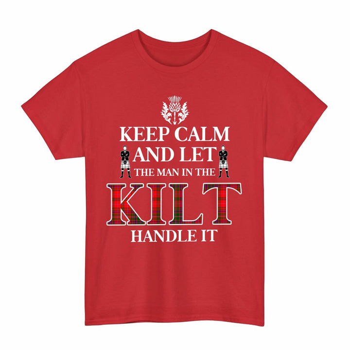 Scottish MacDougall Modern Clan Tartan T-Shirt - Keep Calm Tartan Plaid Red Color