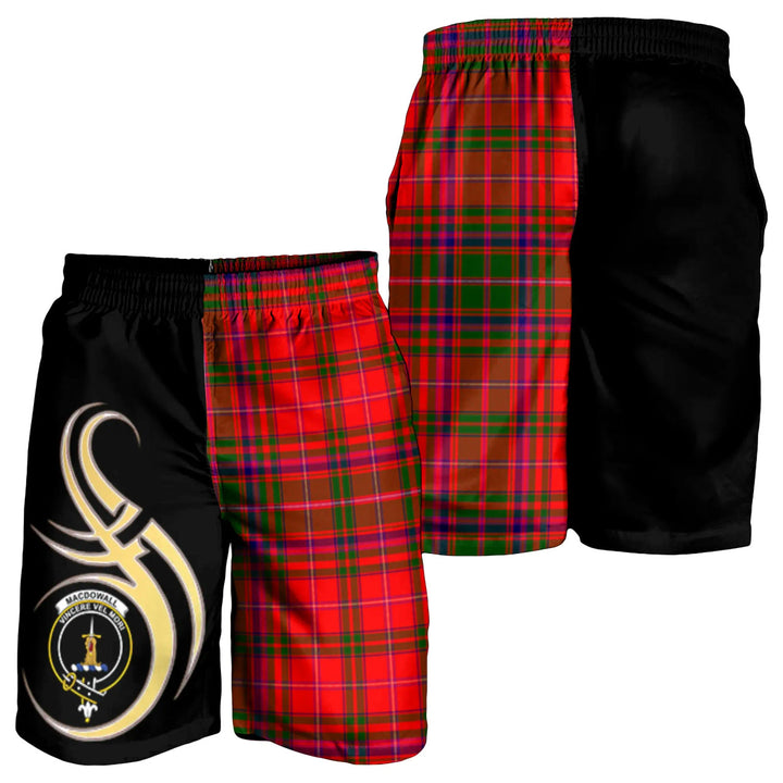 Scottish MacDowall Clan Crest Tartan Believe in Me Men's Shorts