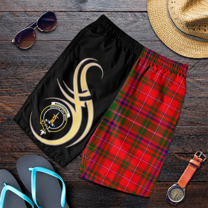 Scottish MacDowall Clan Crest Tartan Believe in Me Men's Shorts