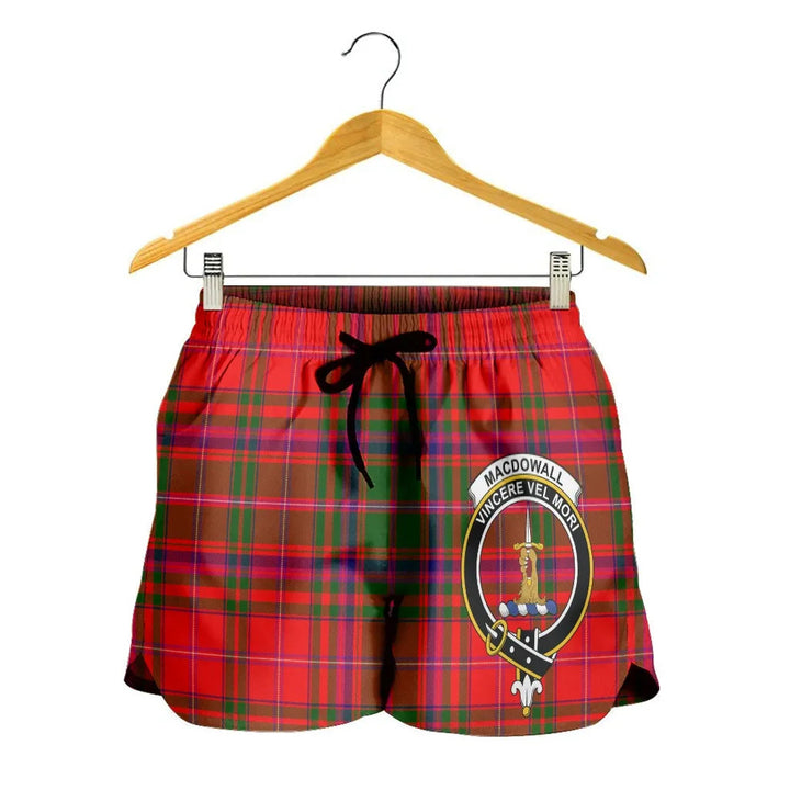 Scottish MacDowall Clan Crest Tartan Women Shorts