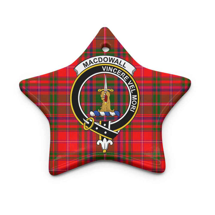 Scottish MacDowall (of Garthland) Clan Crest Tartan Ceramic Ornament Star Shape Tartan Plaid