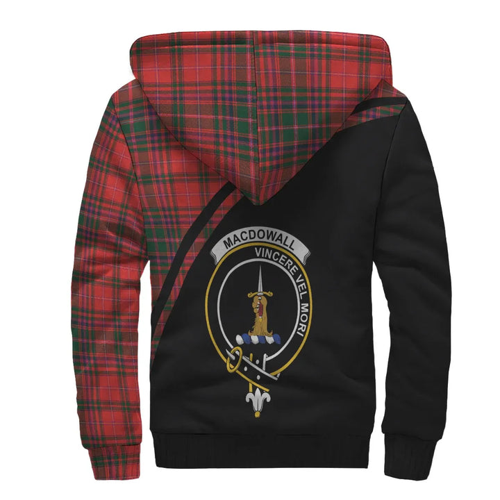 Scottish MacDowall (of Garthland) Clan Crest Tartan Curve Sherpa Hoodie