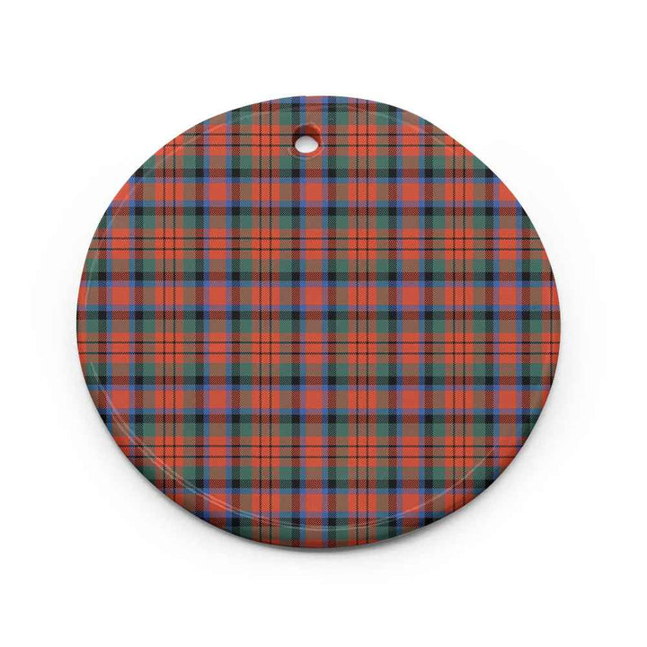 Scottish MacDuff Ancient Clan Tartan Ceramic Ornament Circle Shape Tartan Plaid