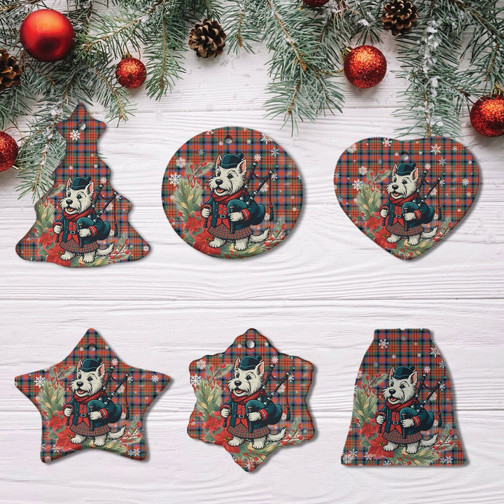 Scottish MacDuff Ancient Clan Tartan Ceramic Ornament Cute Scottish Terrier Dog All Style Tartan Plaid