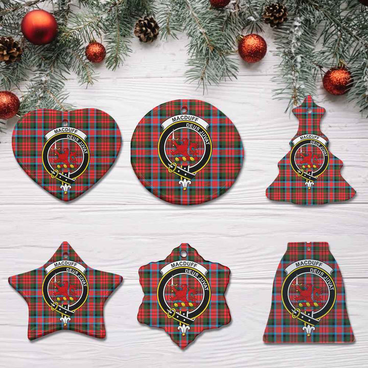 Scottish MacDuff Clan Crest Tartan Ceramic Ornament All Tartan Plaid