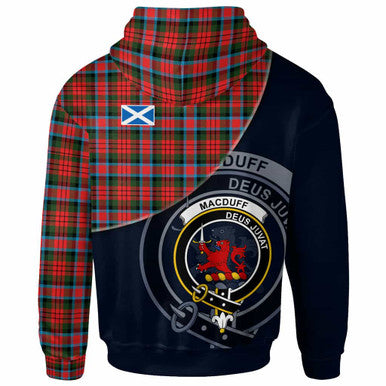 Scottish MacDuff Clan Crest Tartan Hoodie - Bend Style Back Side Tartan Plaid