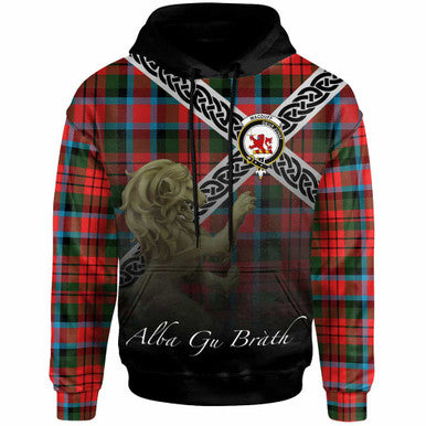 Scottish MacDuff Clan Crest Tartan Hoodie - Scotland Lion Front Side Tartan Plaid