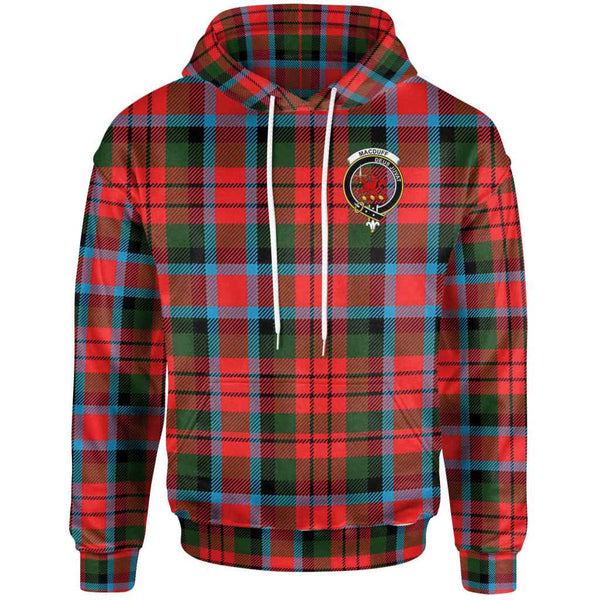Scottish MacDuff Clan Crest Tartan Hoodie Front Side Tartan Plaid