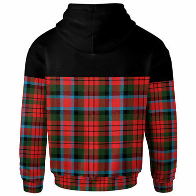 Scottish MacDuff Clan Crest Tartan Hoodie - Horizontal Style Back Side Tartan Plaid