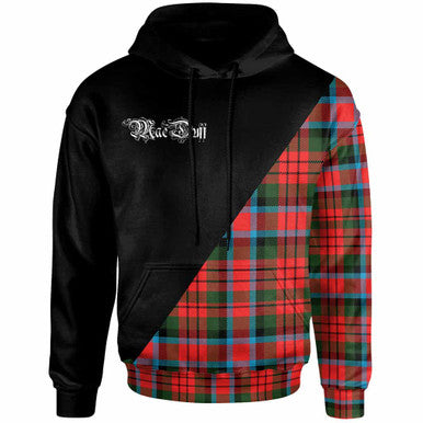 Scottish MacDuff Clan Crest Tartan Hoodie - Military Logo Front Side Tartan Plaid