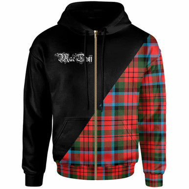 Scottish MacDuff Clan Crest Tartan Hoodie - Military Logo Zip-up Tartan Plaid