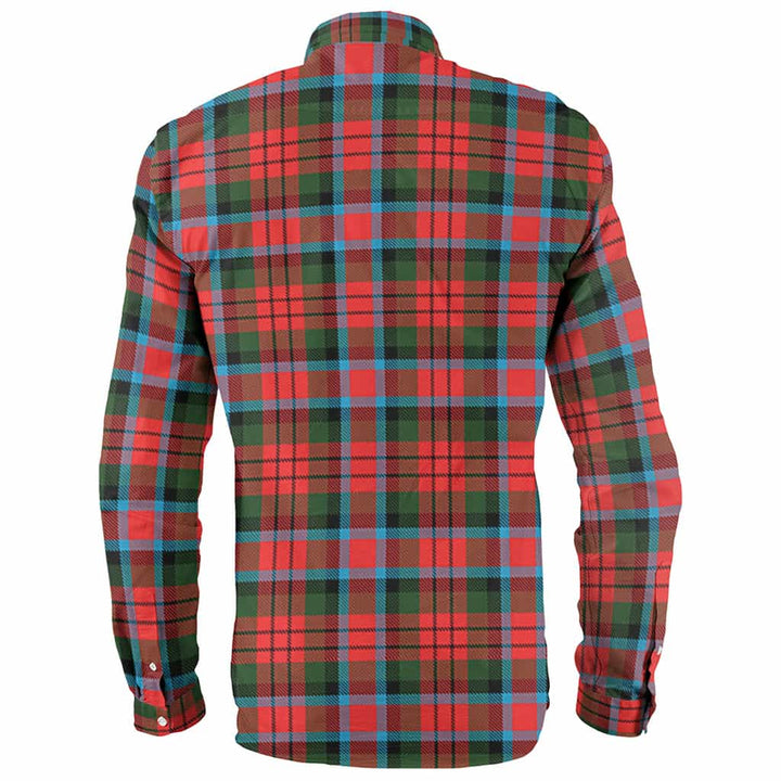 Scottish MacDuff Clan Crest Tartan Long Sleeve Shirt Back Side Tartan Plaid