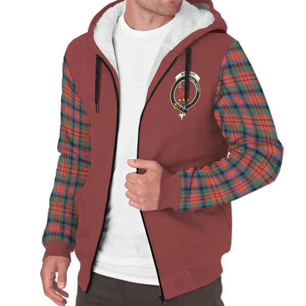 Scottish MacDuff Clan Crest Tartan Plaid Sleeve Sherpa Hoodie
