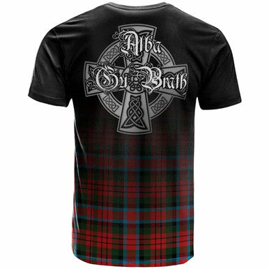 Scottish MacDuff Clan Crest Tartan T-Shirt - Alba Gu Brath Family Crest Celtic Inspired Back Side Tartan Plaid