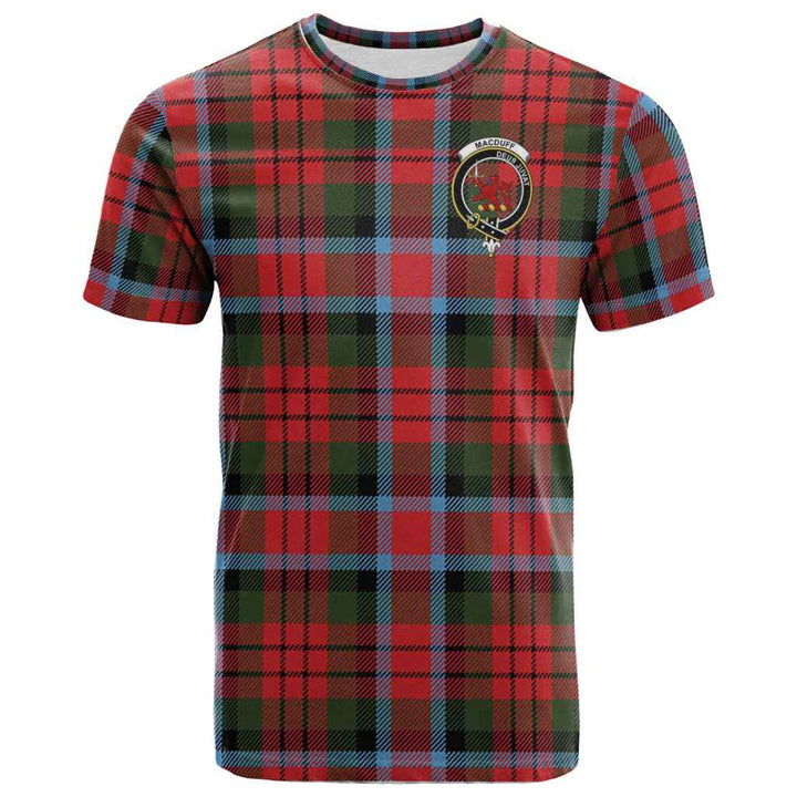 Scottish MacDuff Clan Crest Tartan T-Shirt Front Side Tartan Plaid