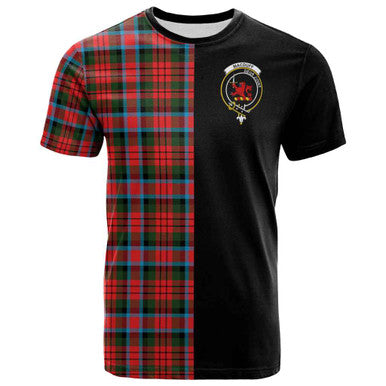 Scottish MacDuff Clan Crest Tartan T-Shirt Half in Me Front Side Tartan Plaid