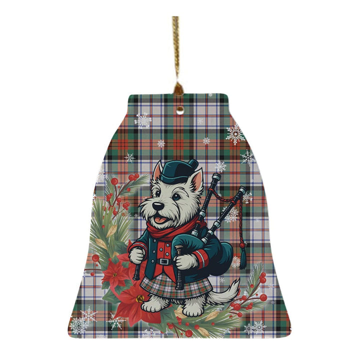 Scottish MacDuff Dress Ancient Clan Tartan Ceramic Ornament Cute Scottish Terrier Dog Bell Style Tartan Plaid