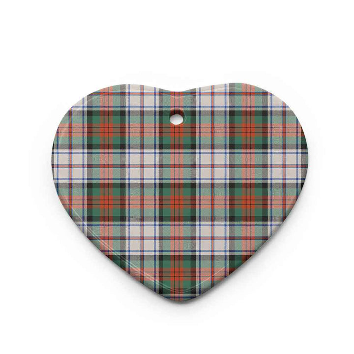 Scottish MacDuff Dress Ancient Clan Tartan Ceramic Ornament Heart Shape Tartan Plaid