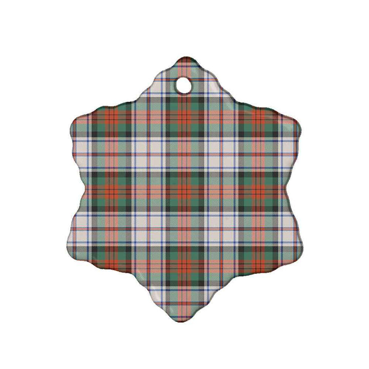 Scottish MacDuff Dress Ancient Clan Tartan Ceramic Ornament Snow Flake Shape Tartan Plaid