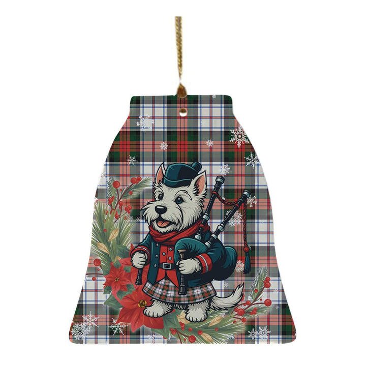 Scottish MacDuff Dress Modern Clan Tartan Ceramic Ornament Cute Scottish Terrier Dog Bell Style Tartan Plaid