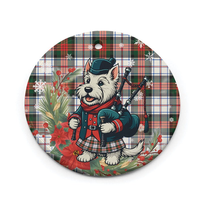 Scottish MacDuff Dress Modern Clan Tartan Ceramic Ornament Cute Scottish Terrier Dog Circle Style Tartan Plaid