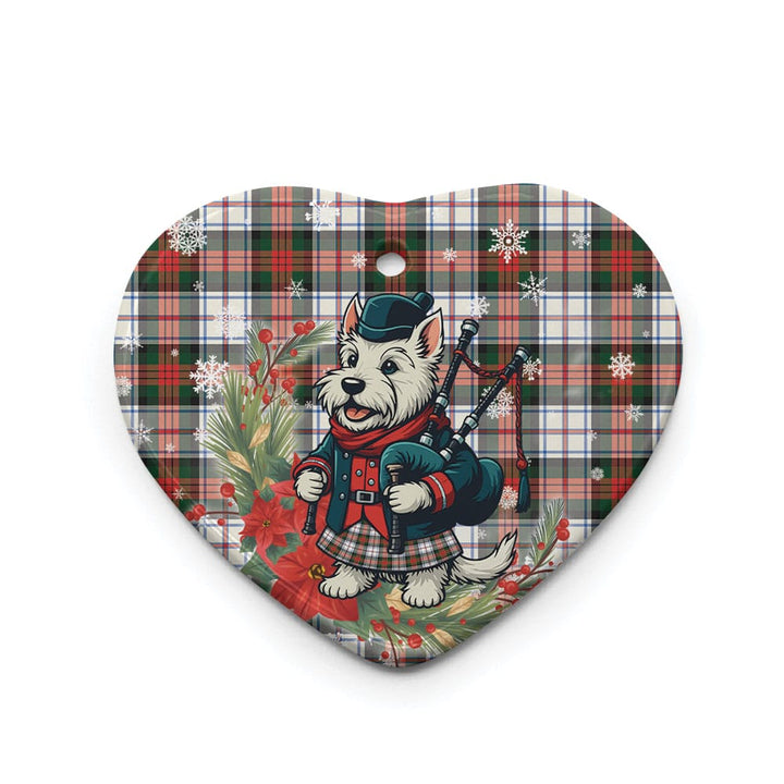 Scottish MacDuff Dress Modern Clan Tartan Ceramic Ornament Cute Scottish Terrier Dog Heart Style Tartan Plaid
