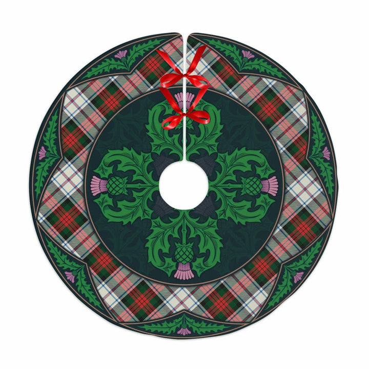 Scottish MacDuff Dress Modern Clan Tartan Christmas Tree Skirt Old Scottish Thistle Flower No Tassels Tartan Plaid 1