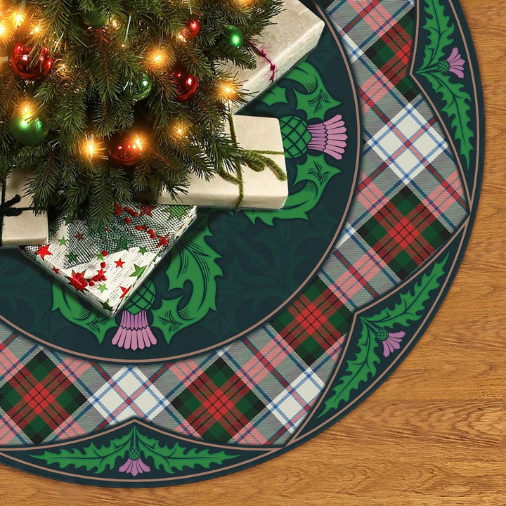 Scottish MacDuff Dress Modern Clan Tartan Christmas Tree Skirt Old Scottish Thistle Flower No Tassels Tartan Plaid 2