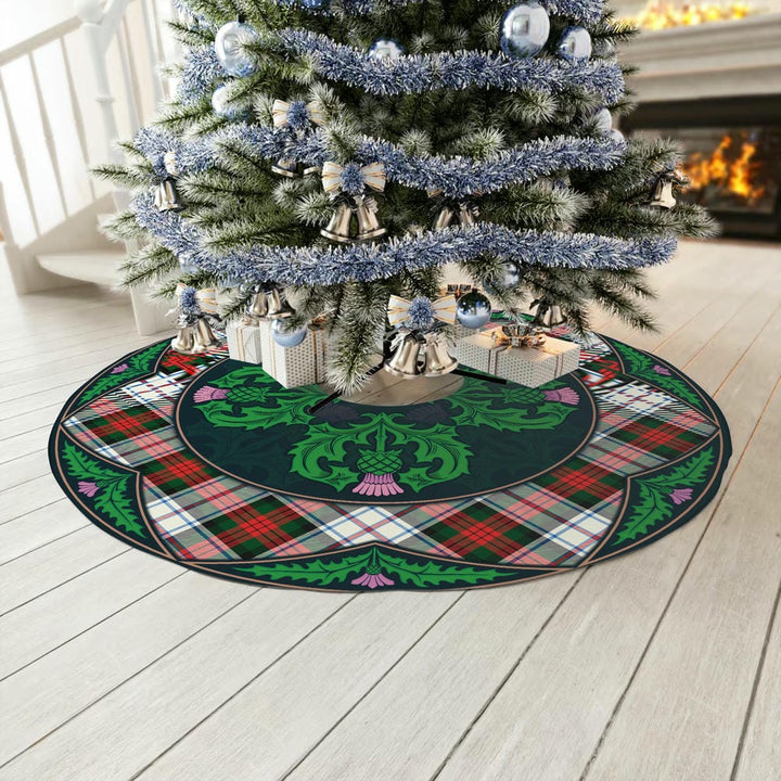 Scottish MacDuff Dress Modern Clan Tartan Christmas Tree Skirt Old Scottish Thistle Flower No Tassels Tartan Plaid 3