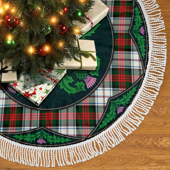 Scottish MacDuff Dress Modern Clan Tartan Christmas Tree Skirt Old Scottish Thistle Flower Tassels Tartan Plaid 2