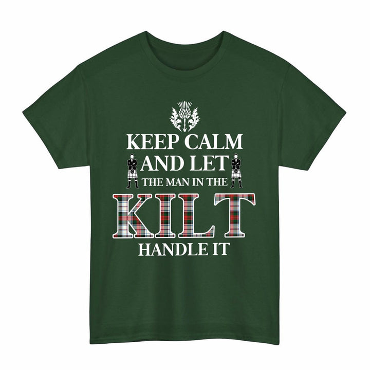 Scottish MacDuff Dress Modern Clan Tartan T-Shirt - Keep Calm Tartan Plaid Forest Green Color