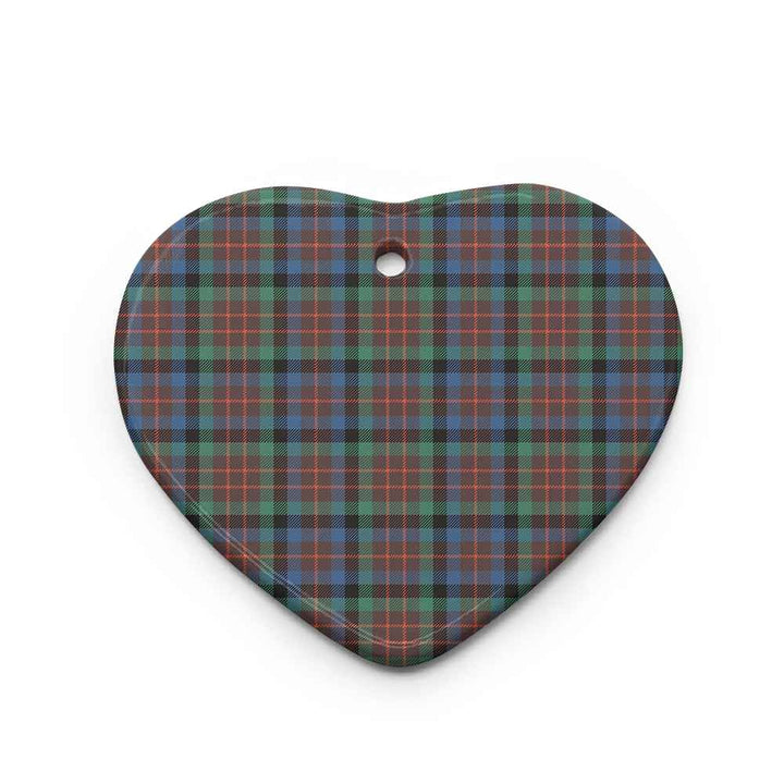 Scottish MacDuff Hunting Ancient Clan Tartan Ceramic Ornament Heart Shape Tartan Plaid