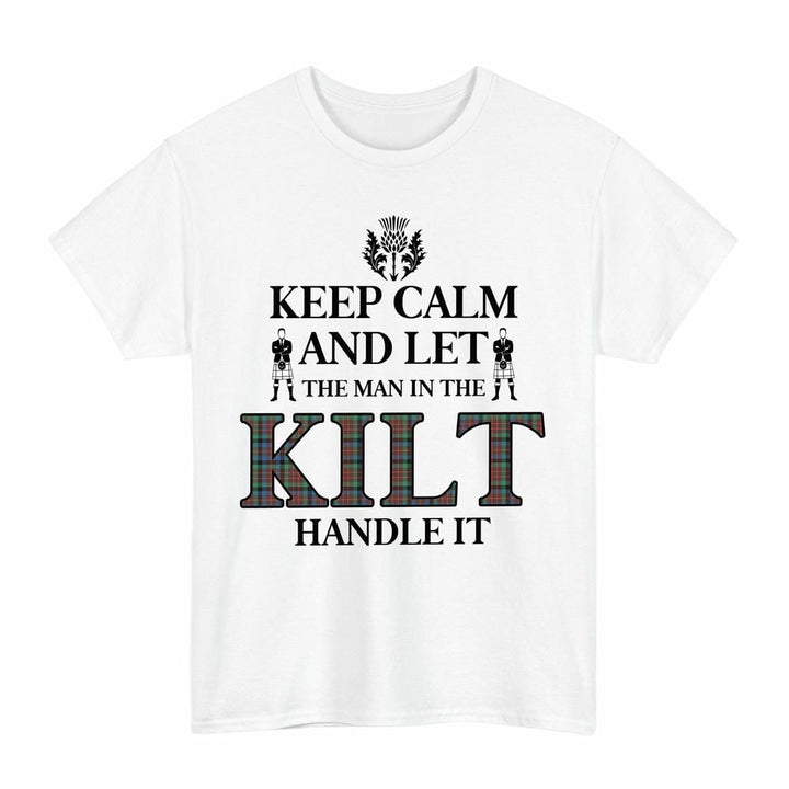 Scottish MacDuff Hunting Ancient Clan Tartan T-Shirt - Keep Calm Tartan Plaid White Color