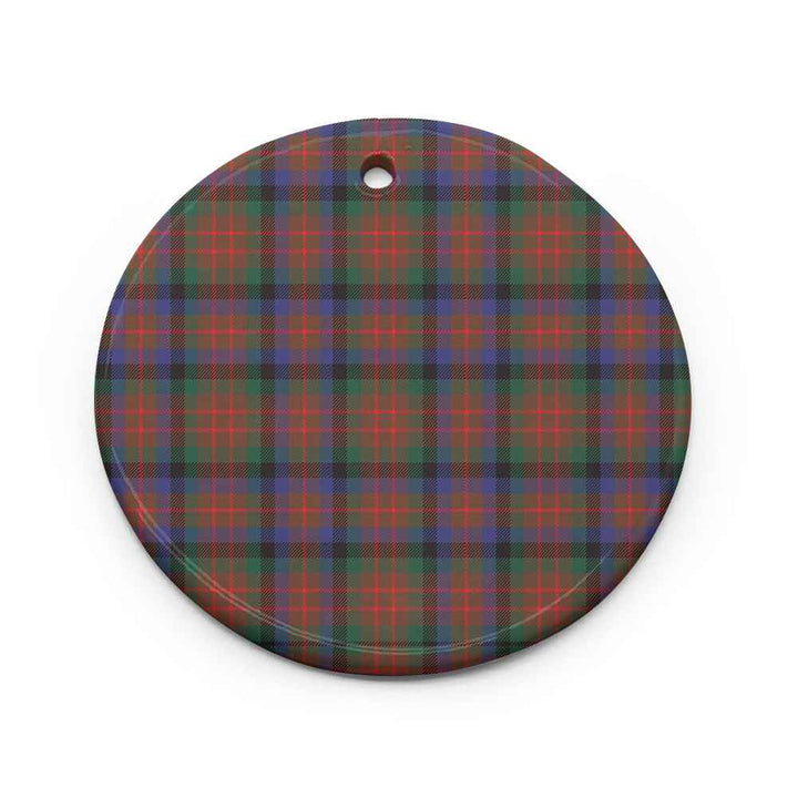 Scottish MacDuff Hunting Modern Clan Tartan Ceramic Ornament Circle Shape Tartan Plaid