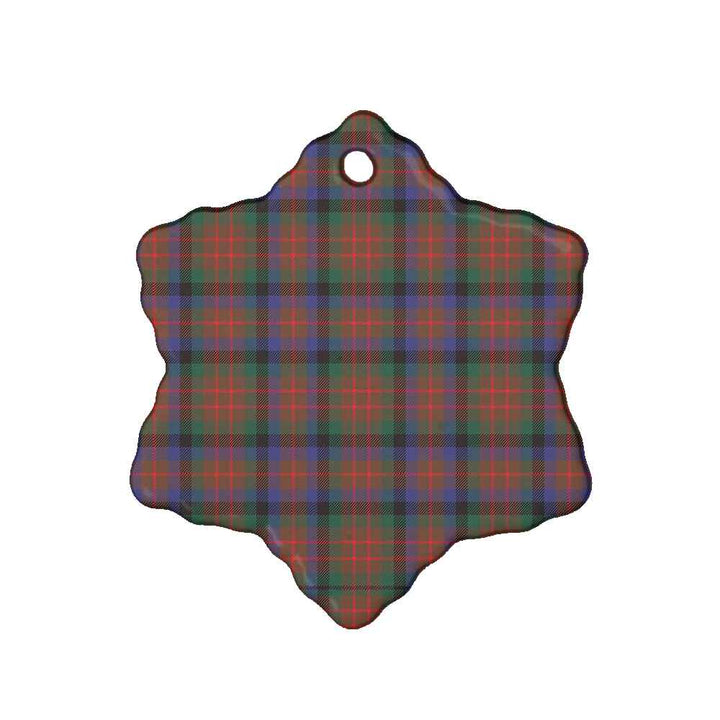 Scottish MacDuff Hunting Modern Clan Tartan Ceramic Ornament Snow Flake Shape Tartan Plaid
