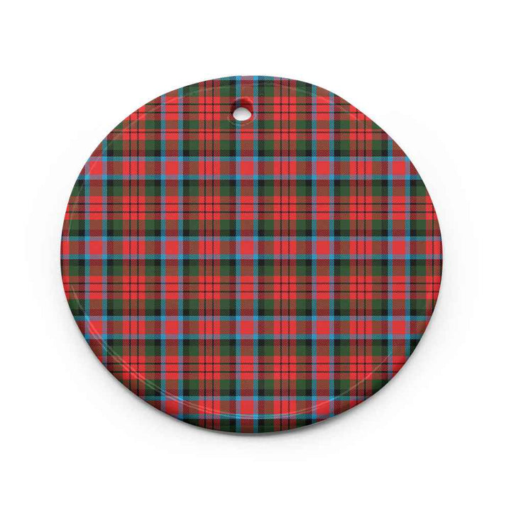 Scottish MacDuff Modern Clan Tartan Ceramic Ornament Circle Shape Tartan Plaid